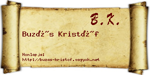 Buzás Kristóf névjegykártya