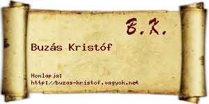 Buzás Kristóf névjegykártya